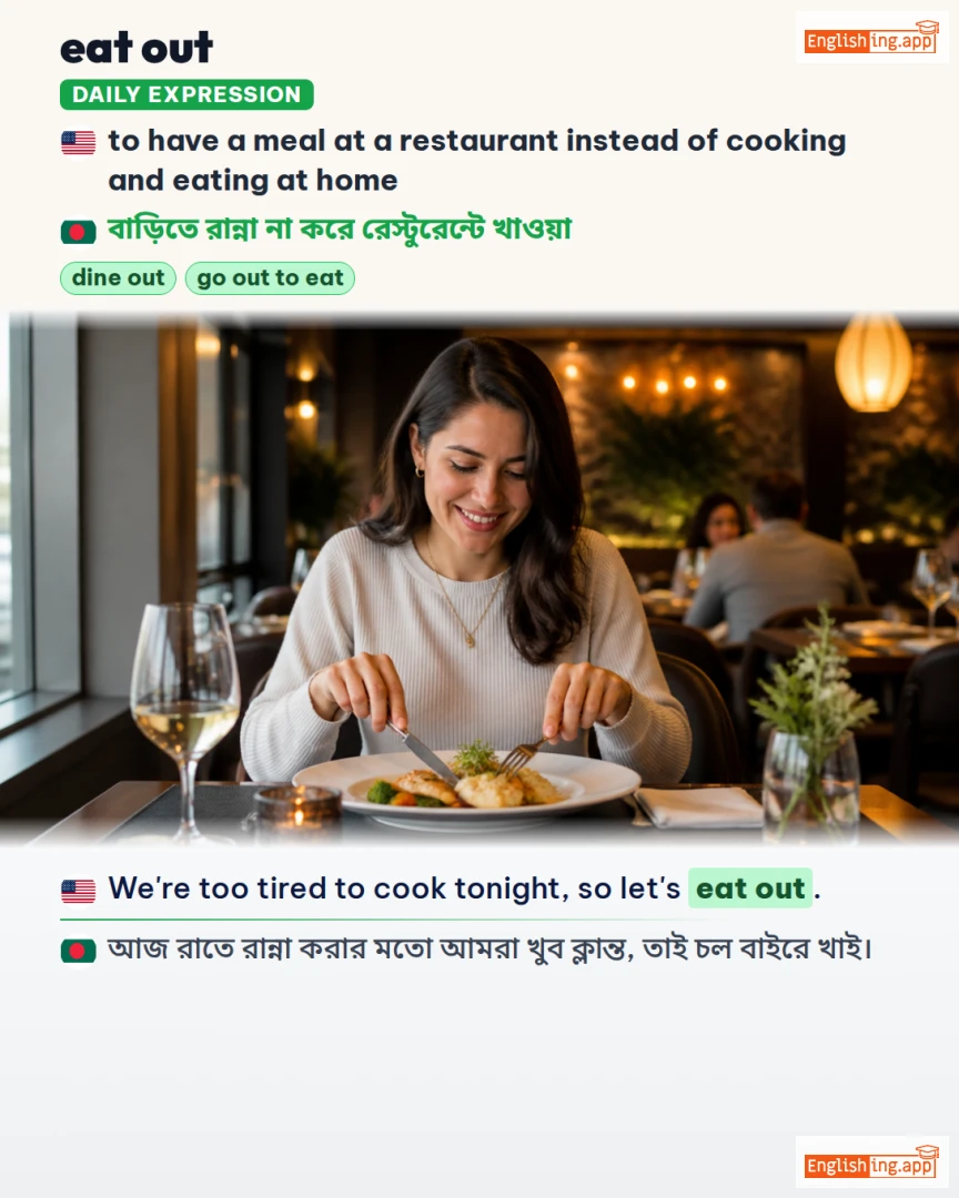Eat Out: English expression meaning and example