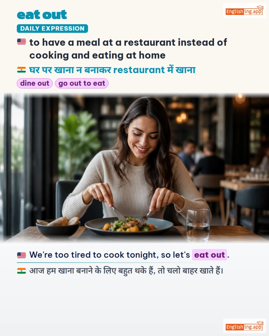Eat Out: English expression meaning and example