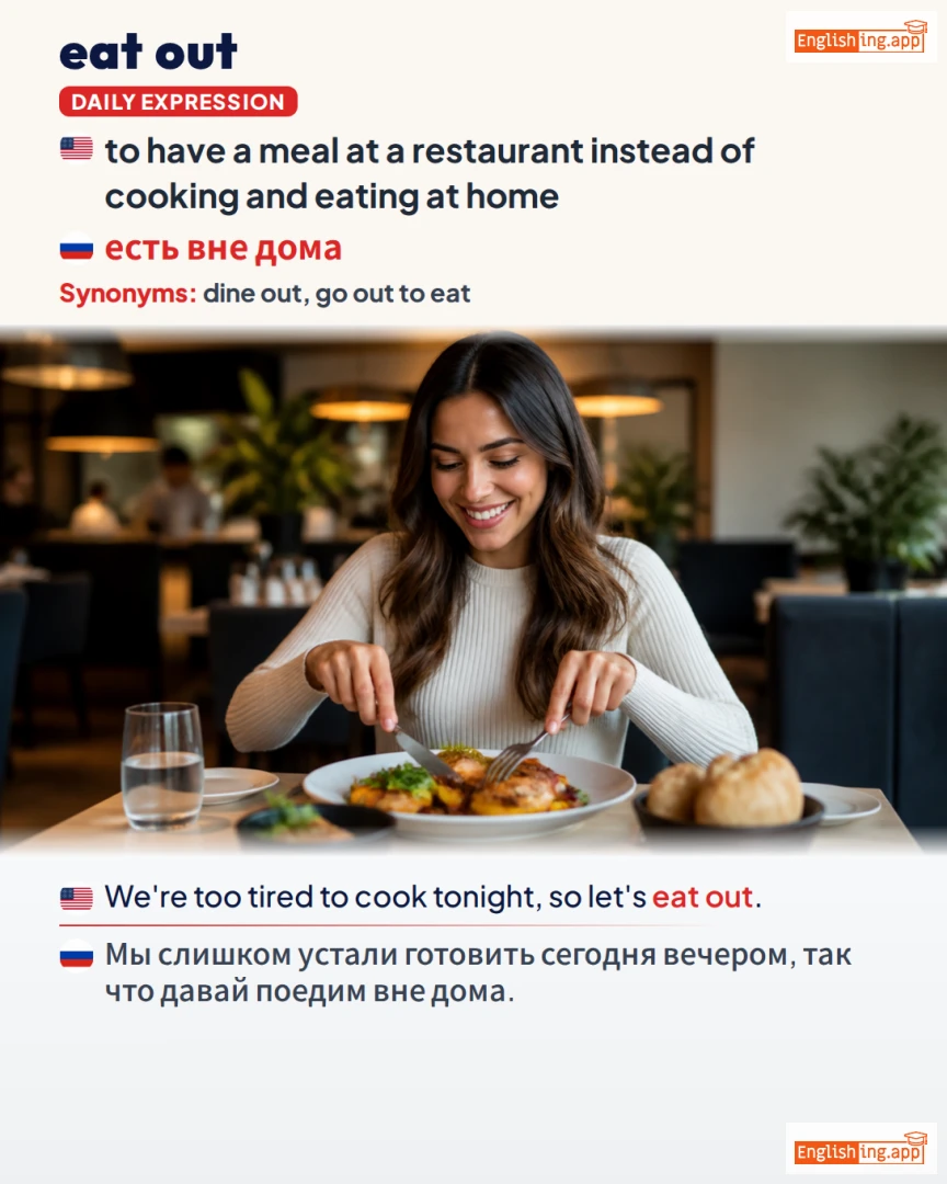 Eat Out: English expression meaning and example
