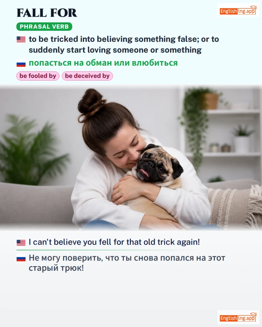 Fall For: English expression meaning and example