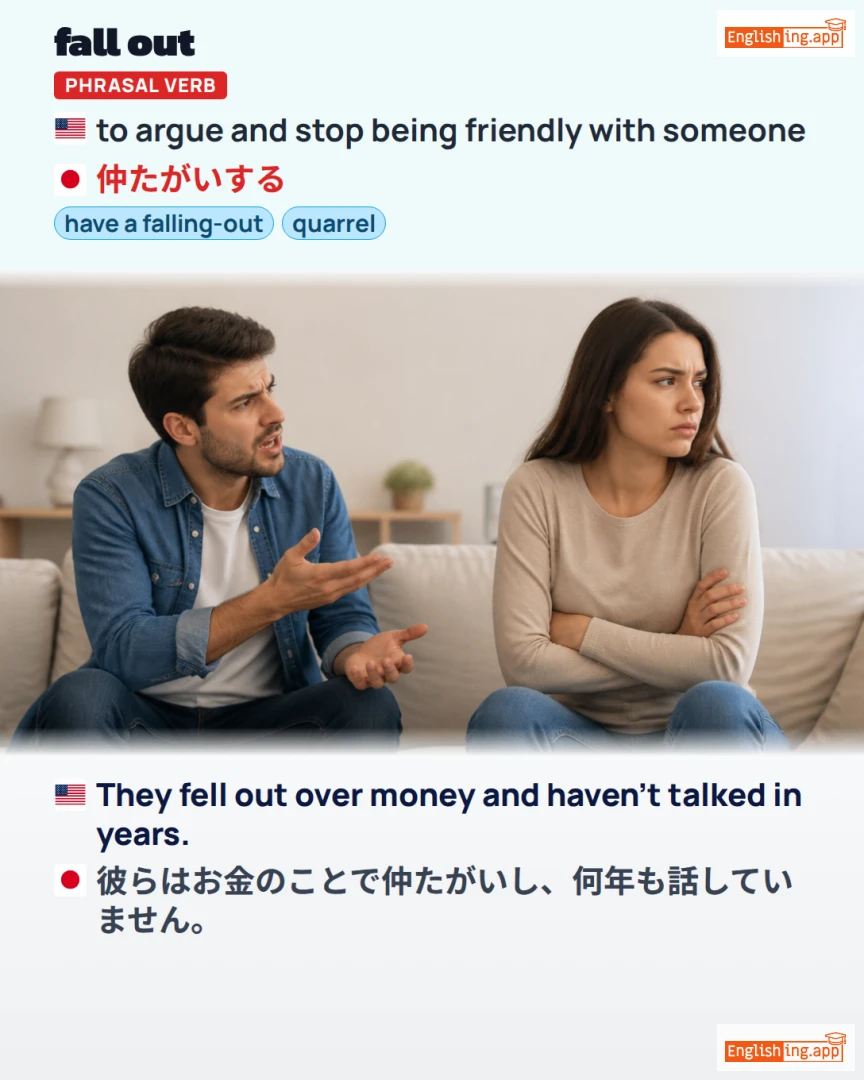 Fall Out: English expression meaning and example