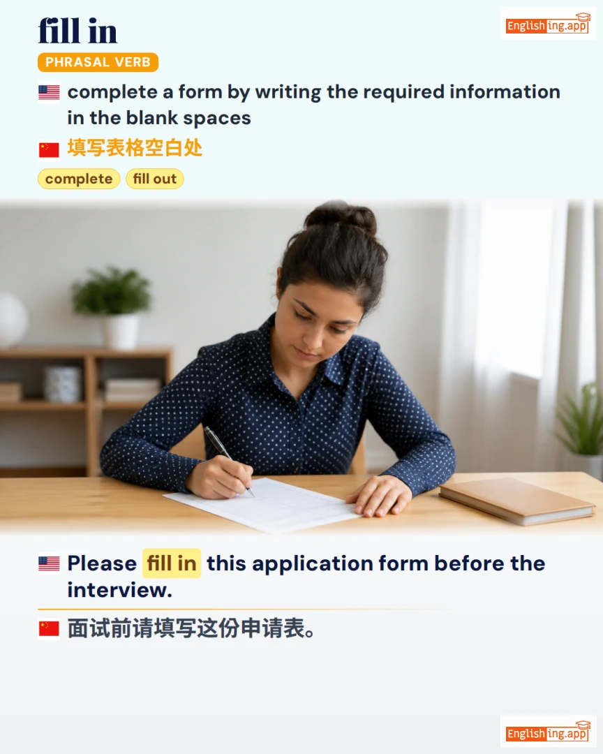 Fill In: English expression meaning and example