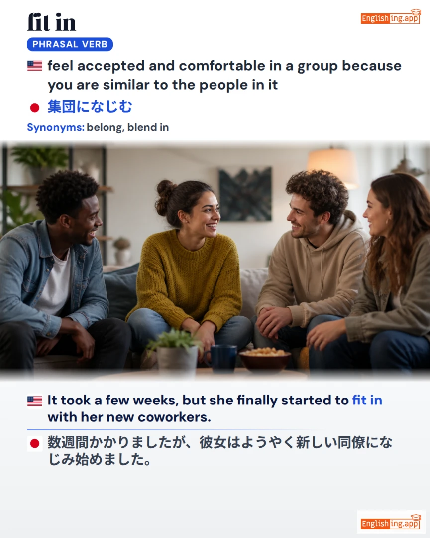 Fit In: English expression meaning and example