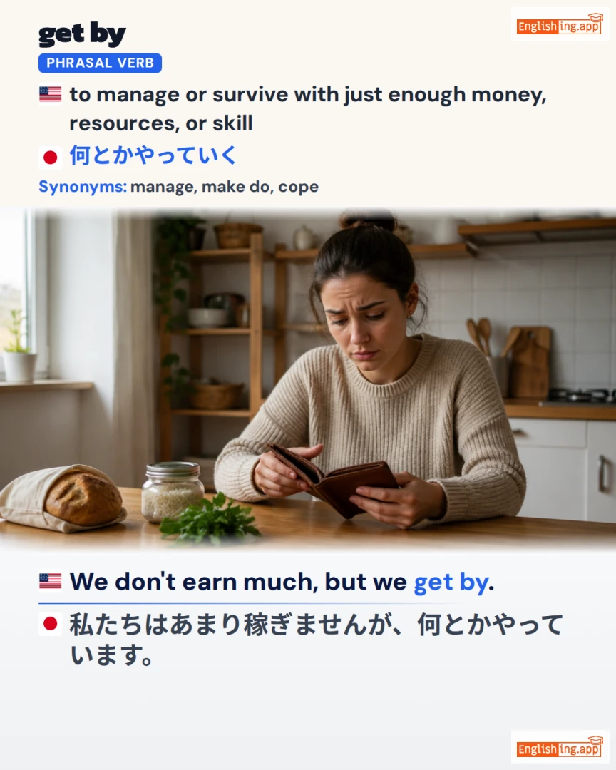 Get By: English expression meaning and example