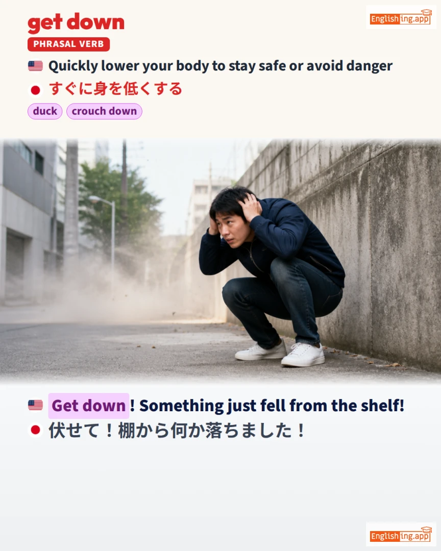 Get Down: English expression meaning and example