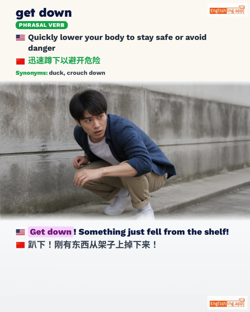 Get Down: English expression meaning and example