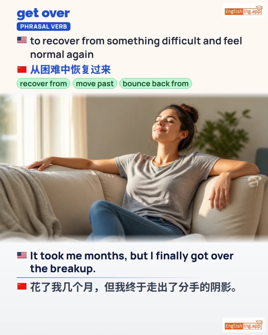 Get Over: English expression meaning and example