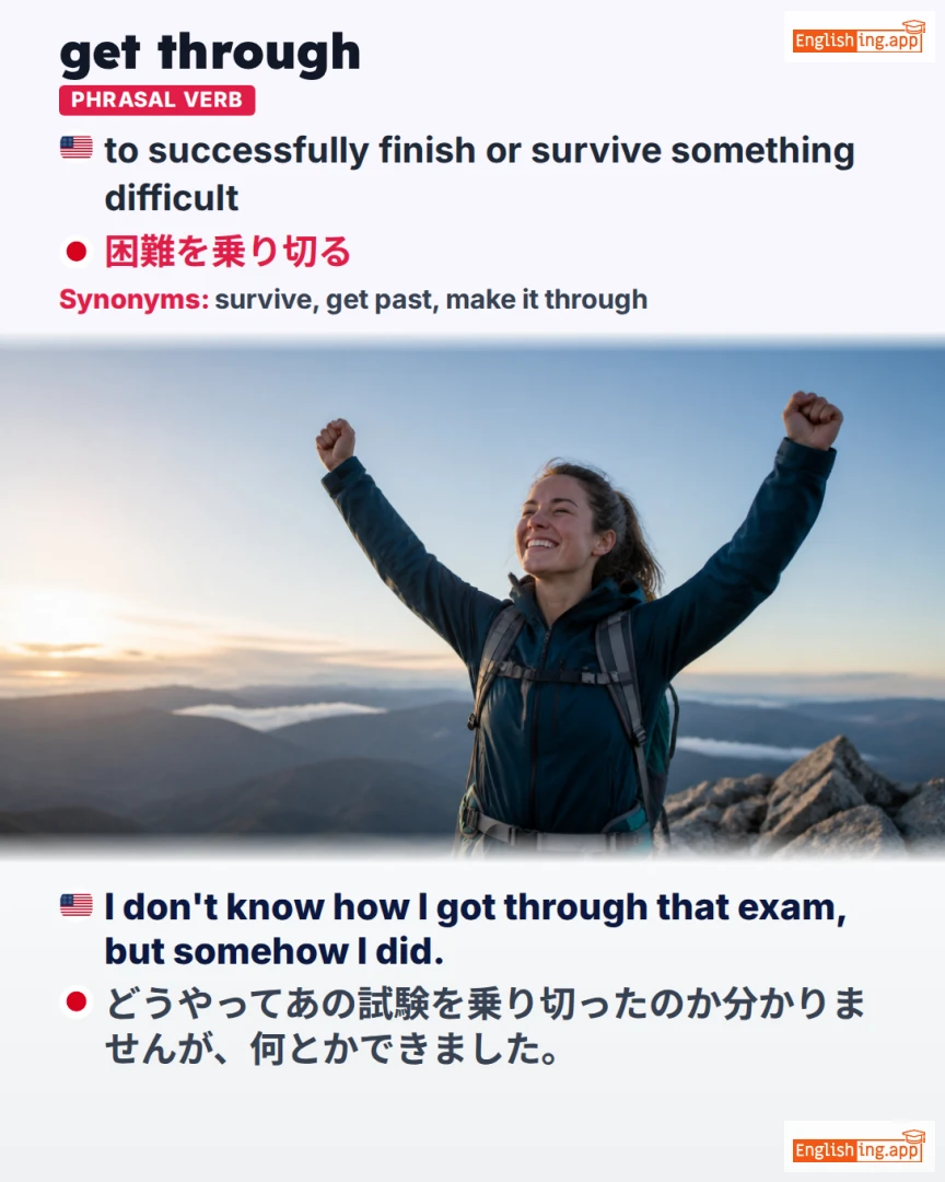 Get Through: English expression meaning and example