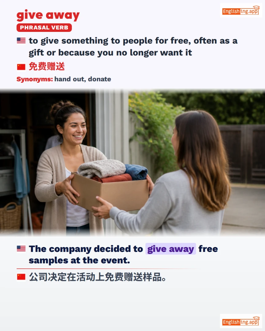 Give Away: English expression meaning and example