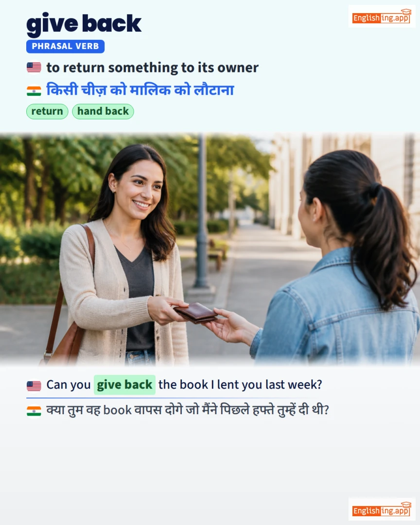 Give Back: English expression meaning and example