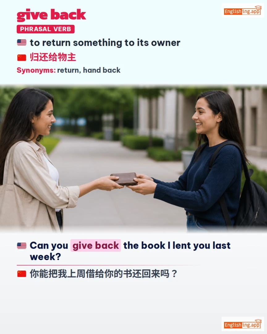 Give Back: English expression meaning and example