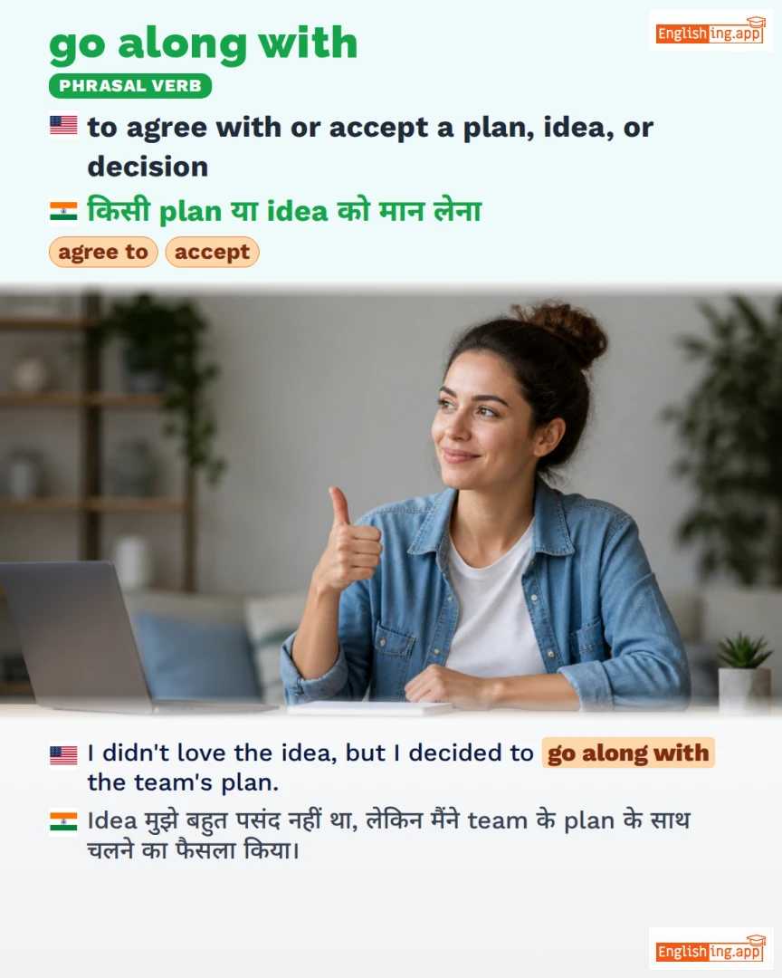 Go Along With: English expression meaning and example