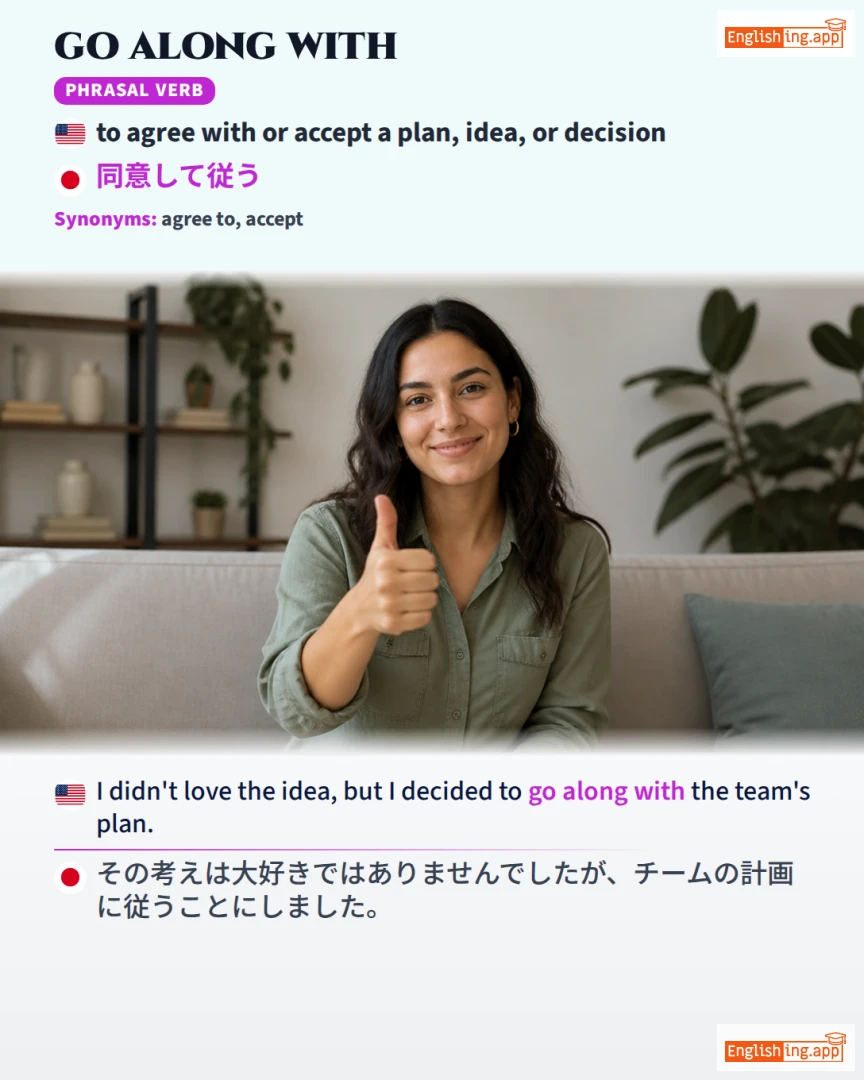 Go Along With: English expression meaning and example