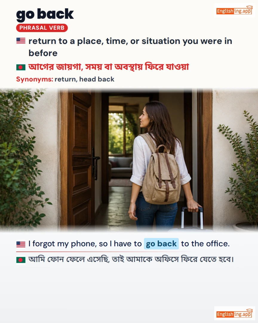 Go Back: English expression meaning and example