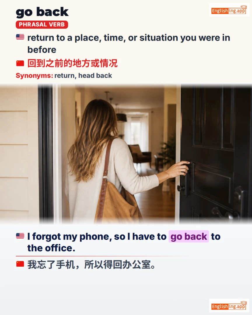 Go Back: English expression meaning and example