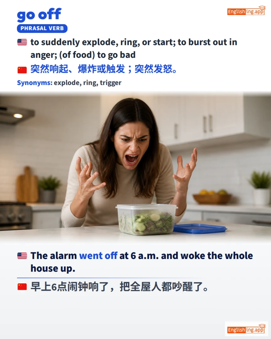 Go Off: English expression meaning and example