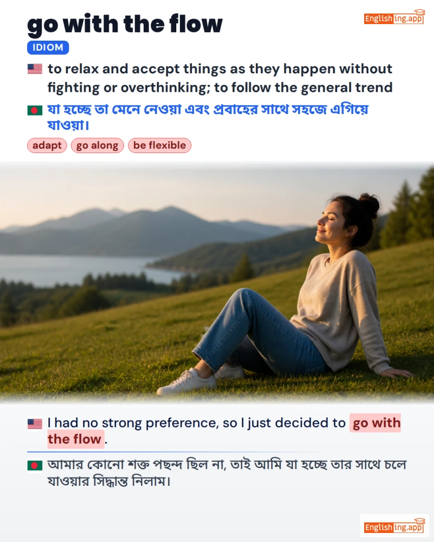 Go With The Flow: English expression meaning and example