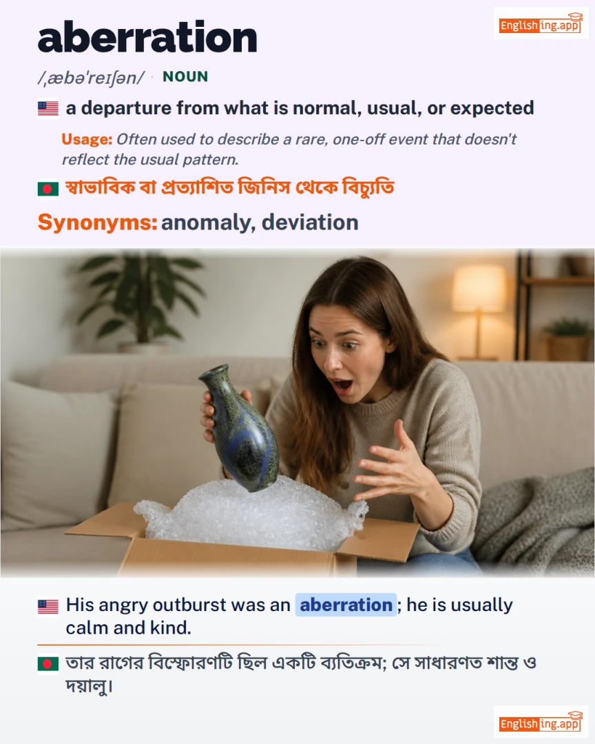 Aberration: English vocabulary meaning and example