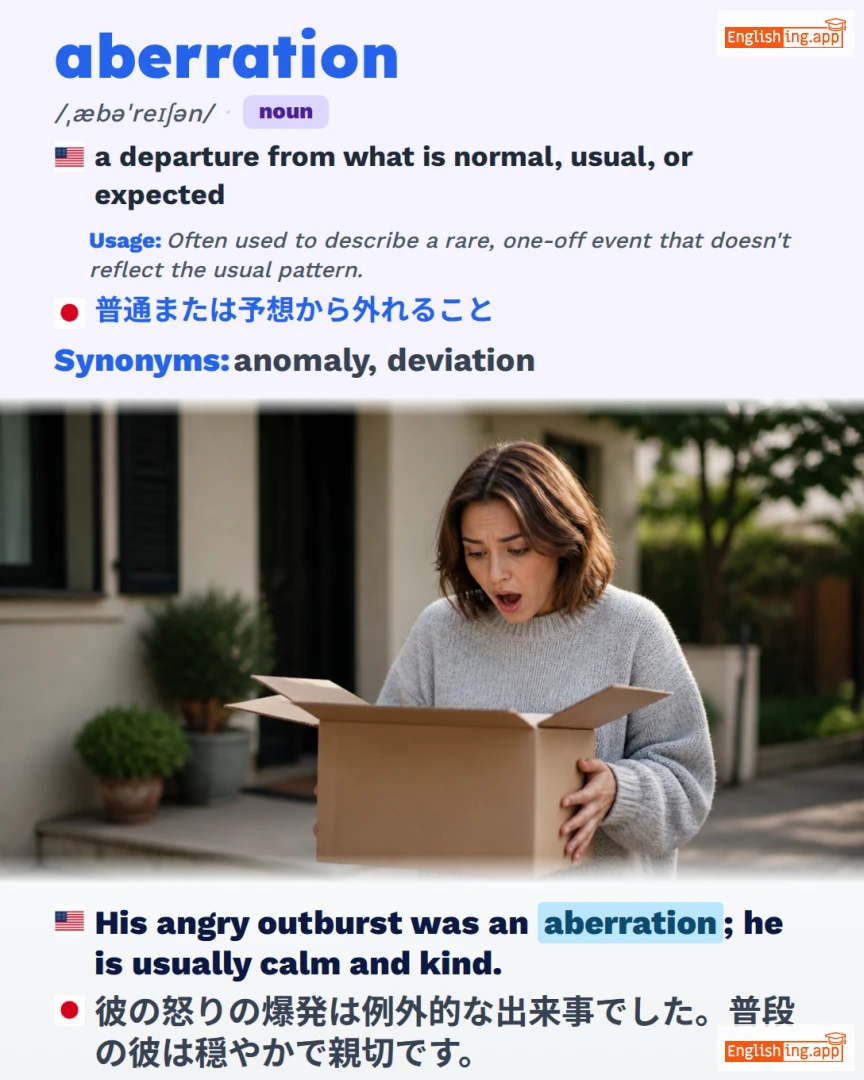 Aberration: English vocabulary meaning and example