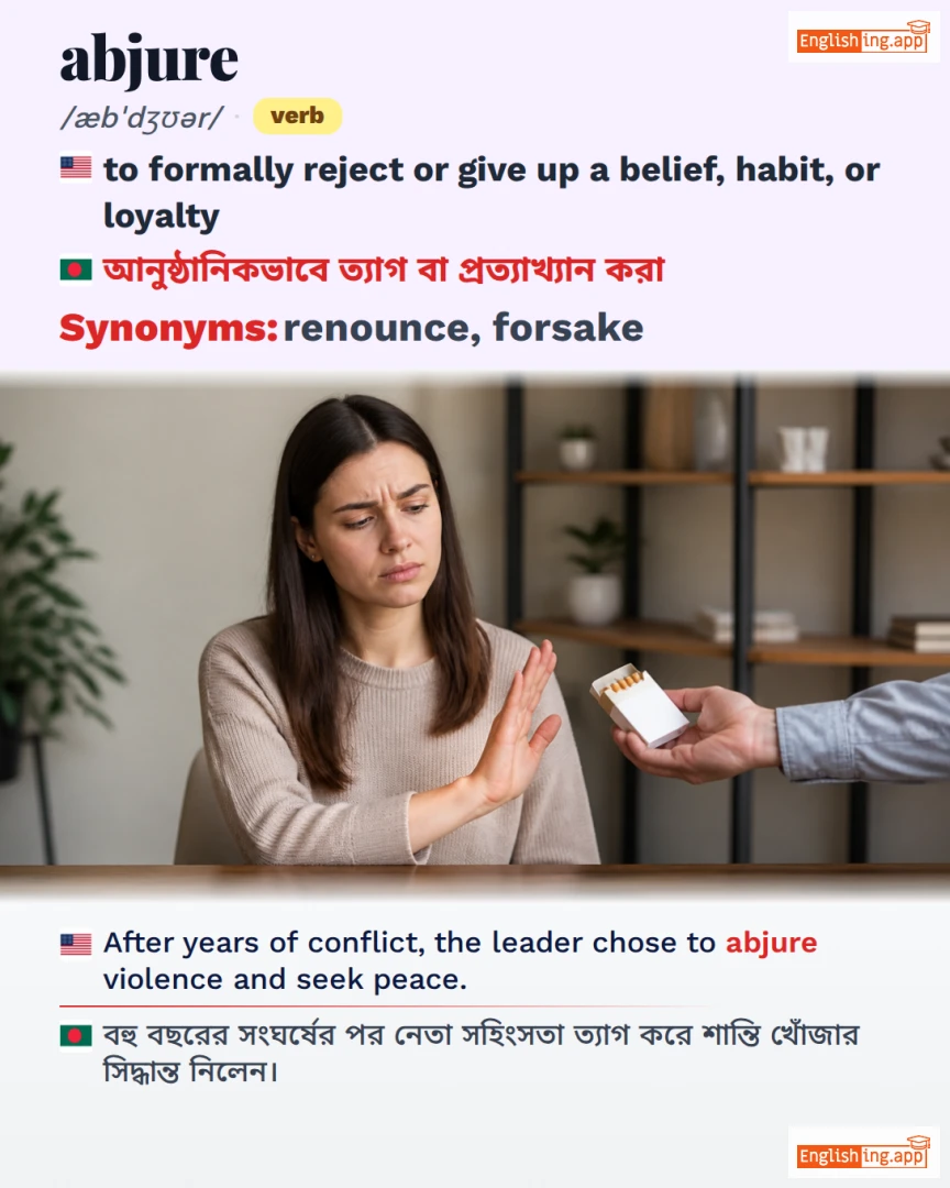 Abjure: English vocabulary meaning and example