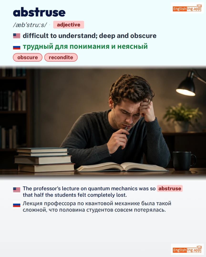 Abstruse: English vocabulary meaning and example