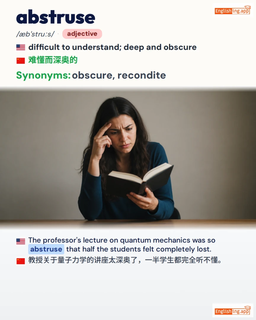 Abstruse: English vocabulary meaning and example