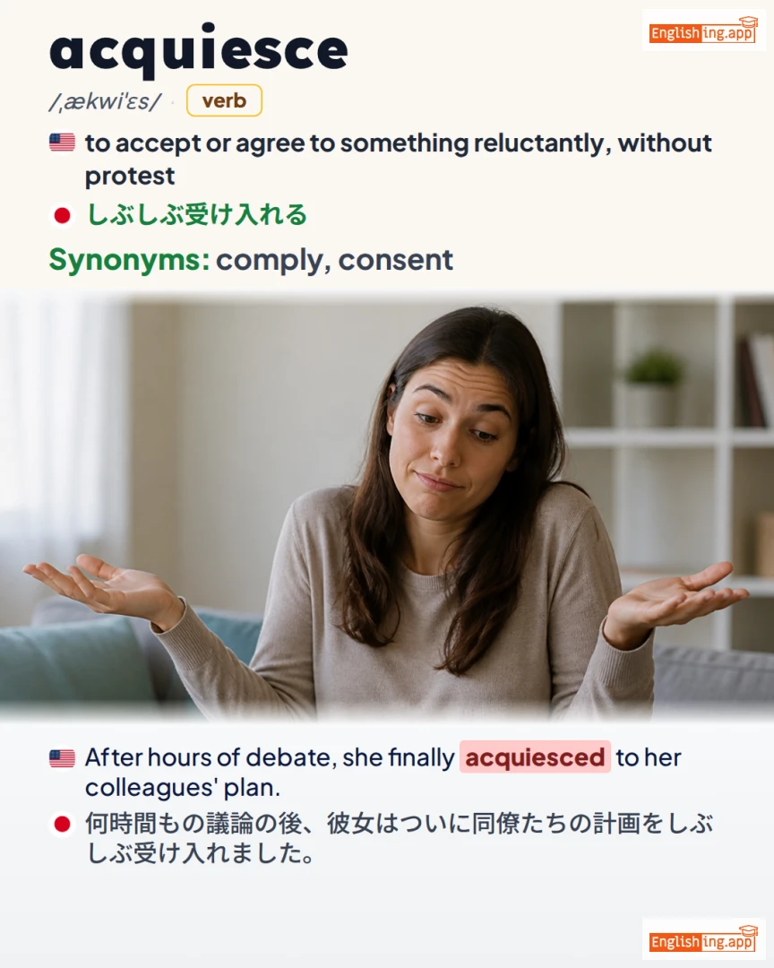 Acquiesce: English vocabulary meaning and example