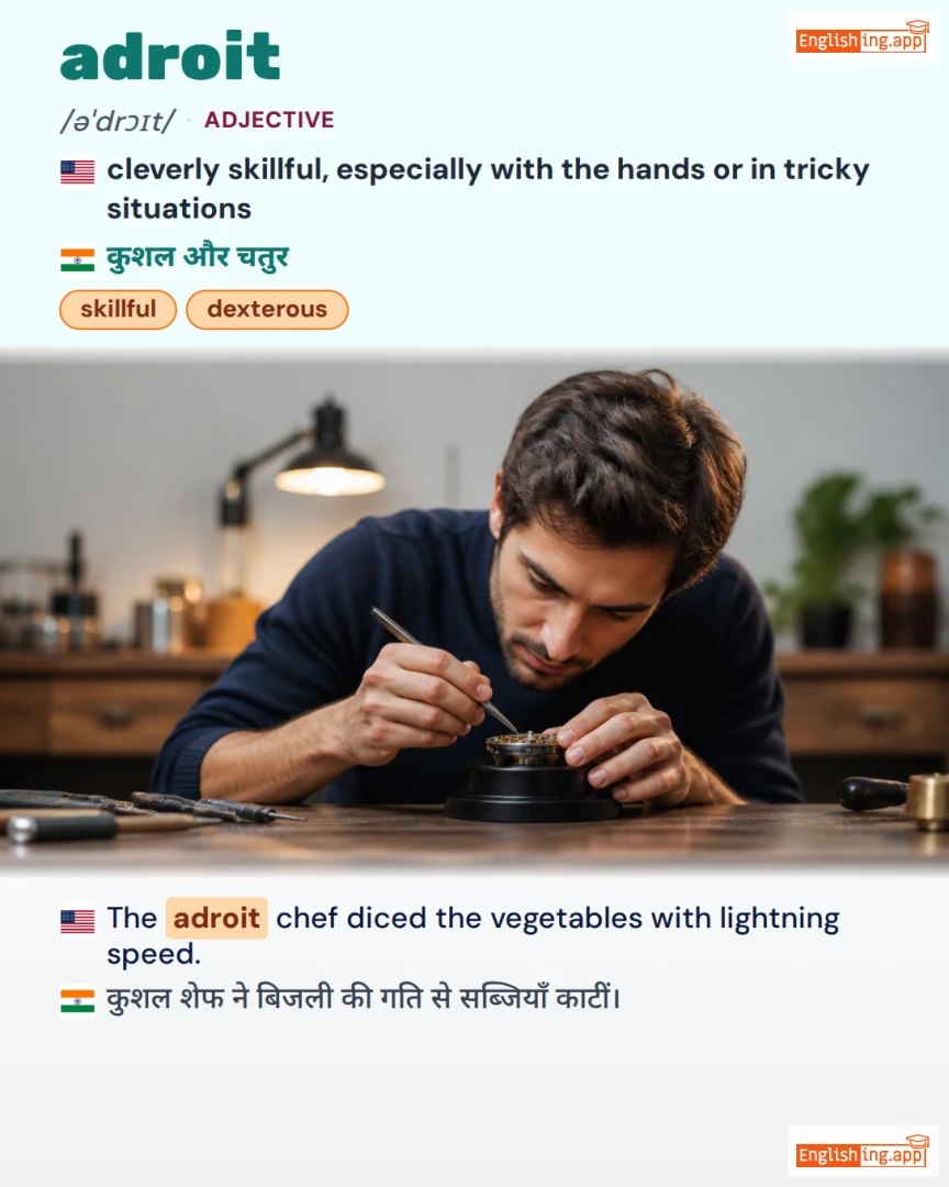 Adroit: English vocabulary meaning and example