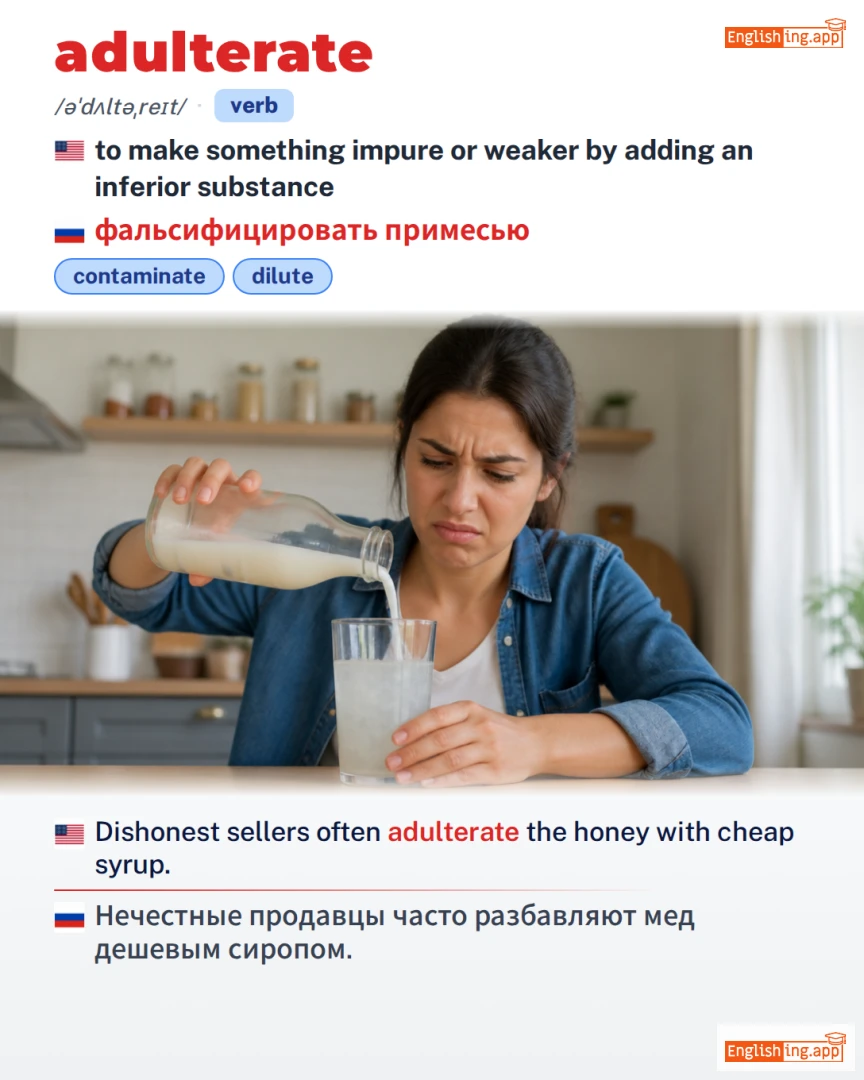 Adulterate: English vocabulary meaning and example