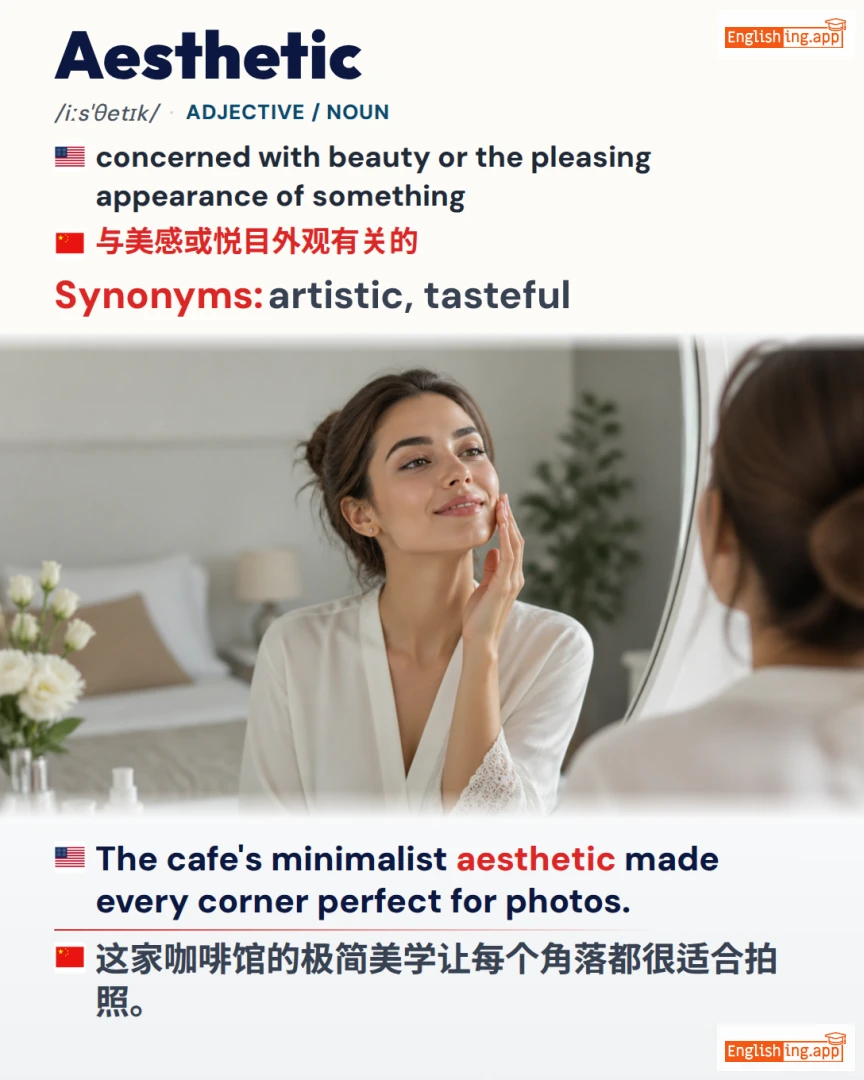 Aesthetic: English vocabulary meaning and example