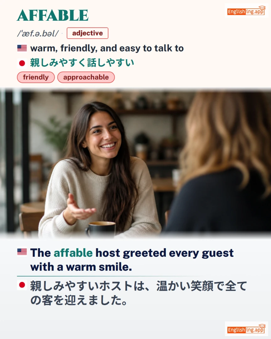 Affable: English vocabulary meaning and example
