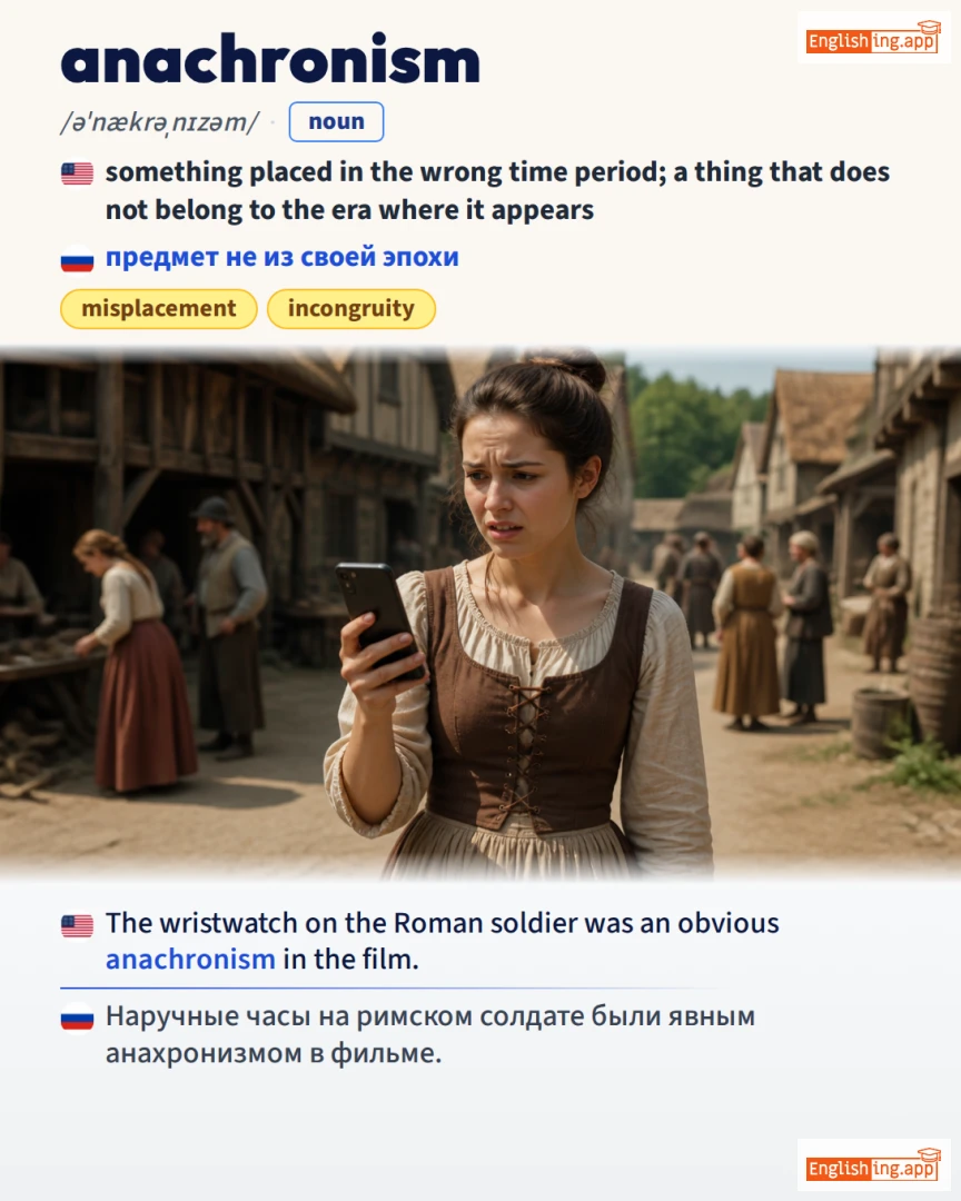 Anachronism: English vocabulary meaning and example