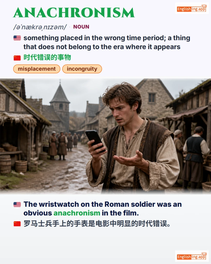 Anachronism: English vocabulary meaning and example