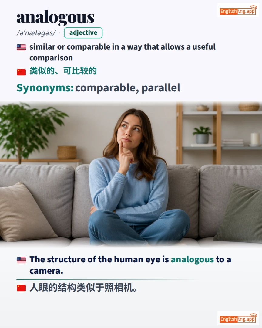 Analogous: English vocabulary meaning and example