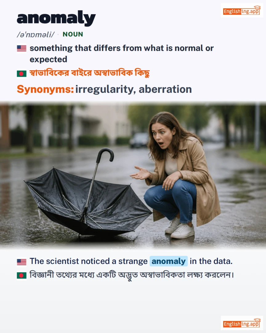 Anomaly: English vocabulary meaning and example