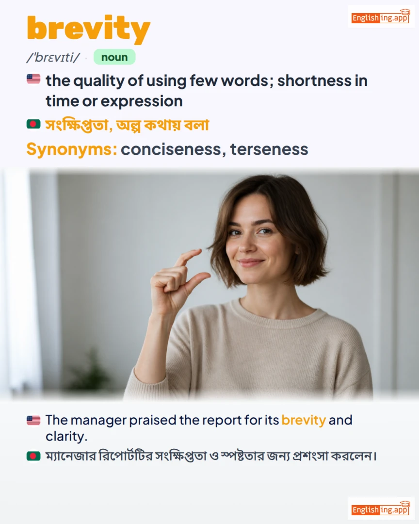Brevity: English vocabulary meaning and example