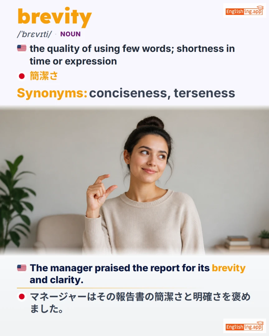 Brevity: English vocabulary meaning and example