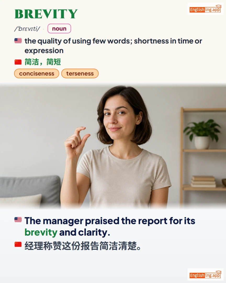 Brevity: English vocabulary meaning and example