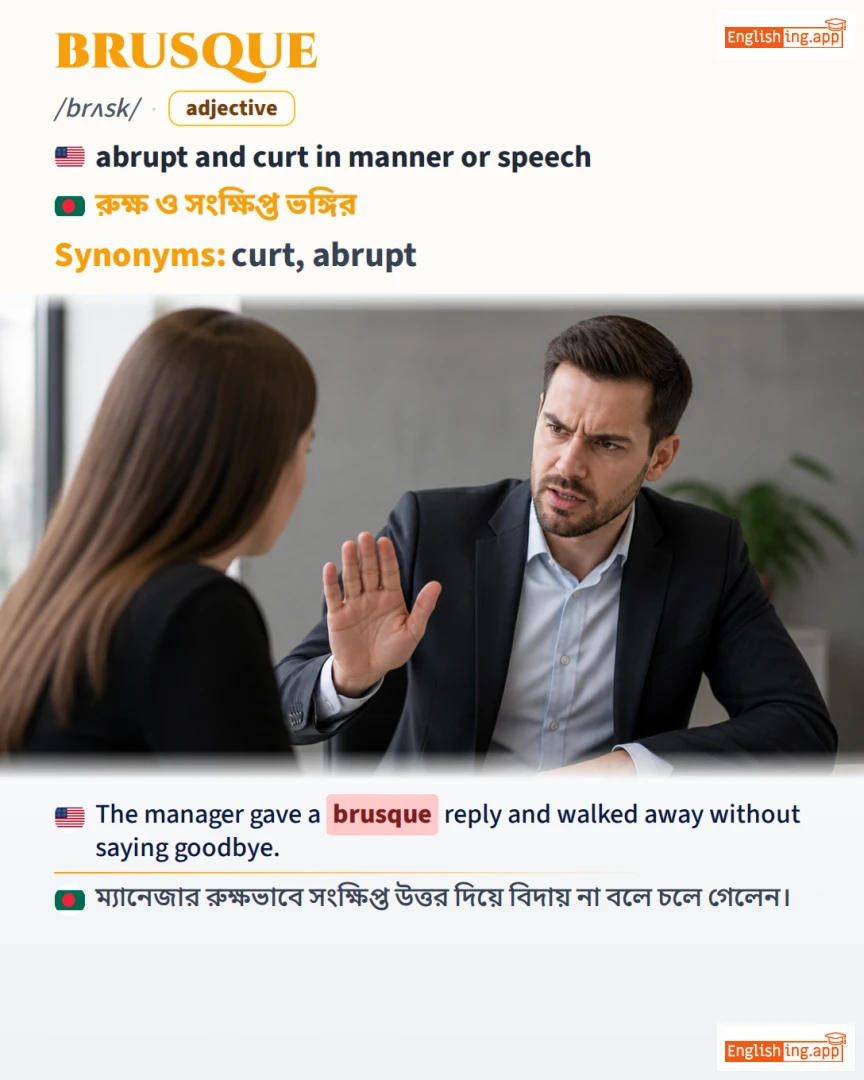 Brusque: English vocabulary meaning and example