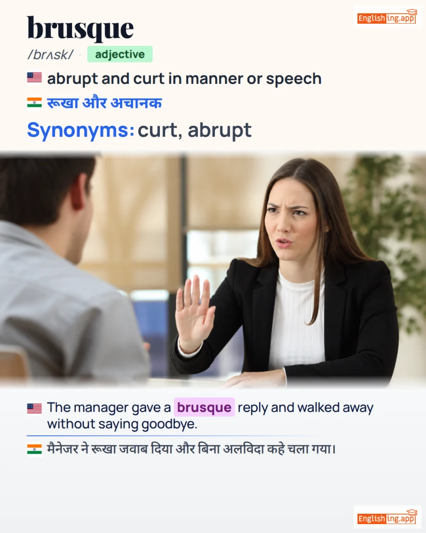 Brusque: English vocabulary meaning and example
