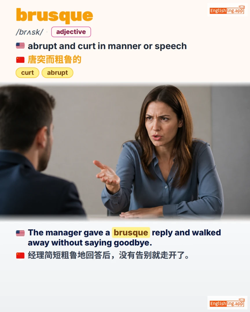 Brusque: English vocabulary meaning and example