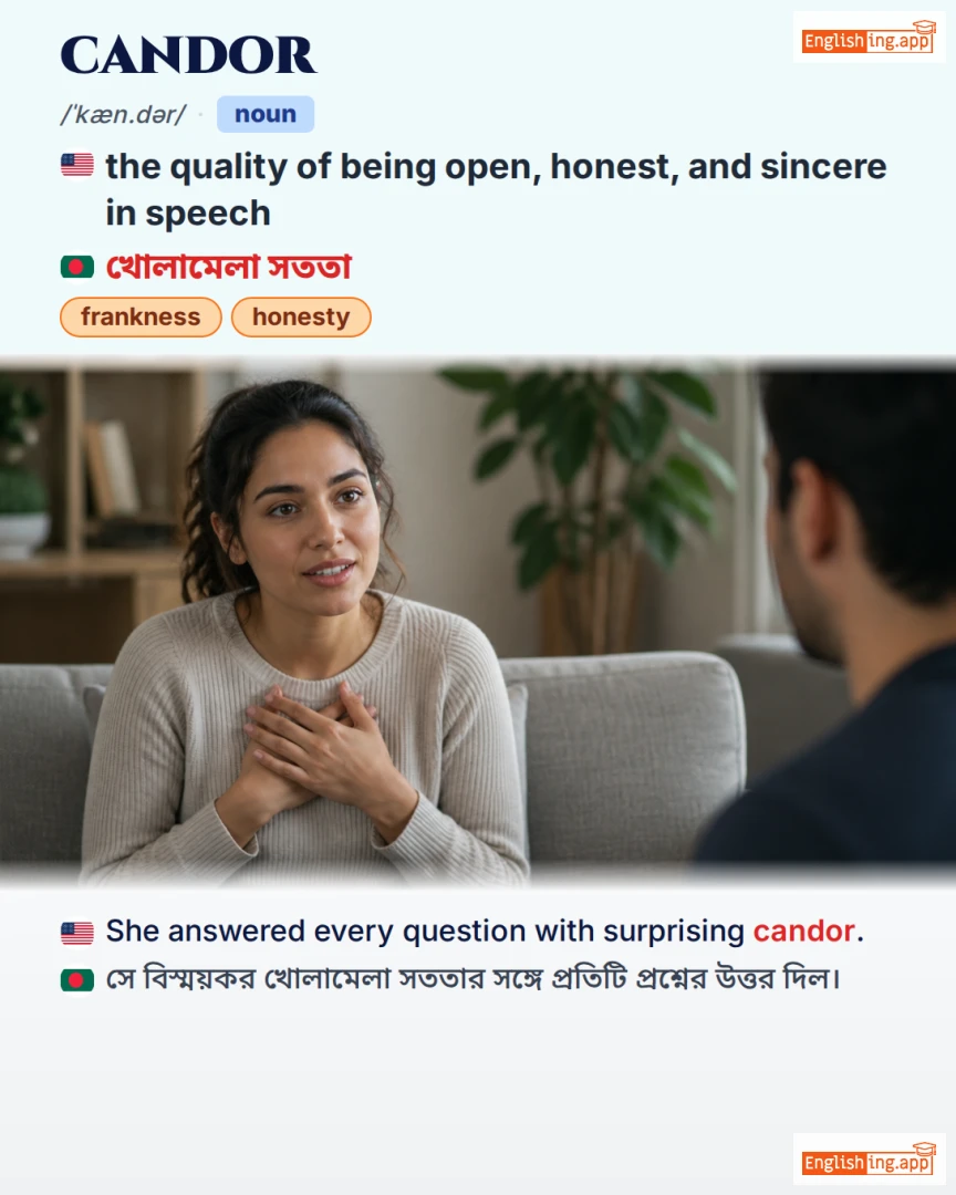 Candor: English vocabulary meaning and example
