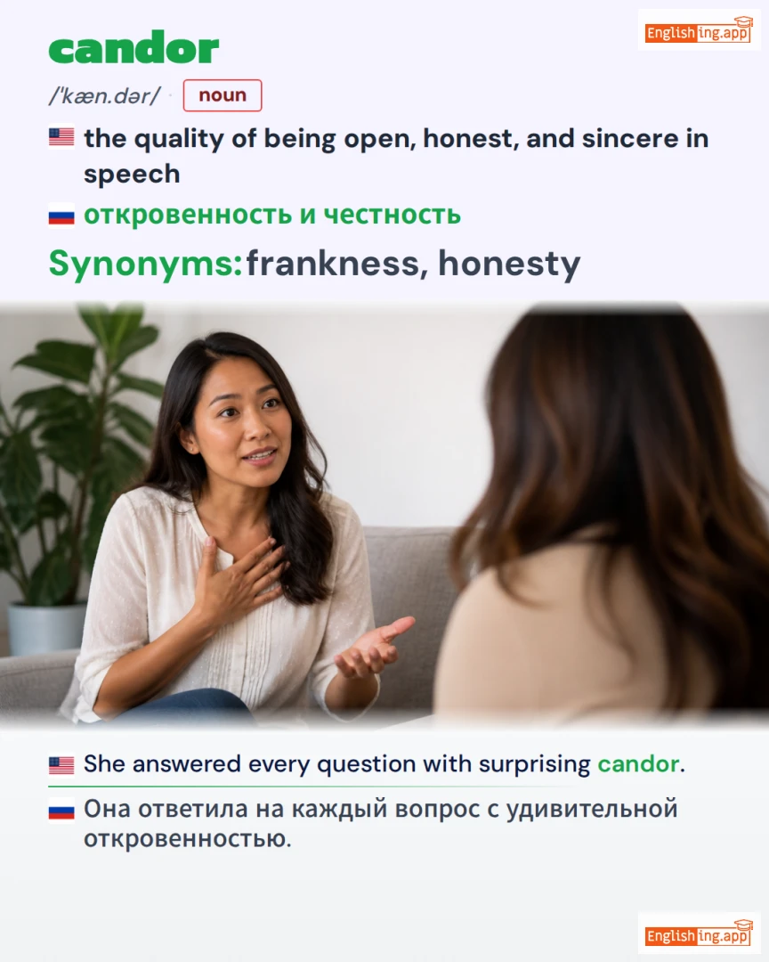 Candor: English vocabulary meaning and example