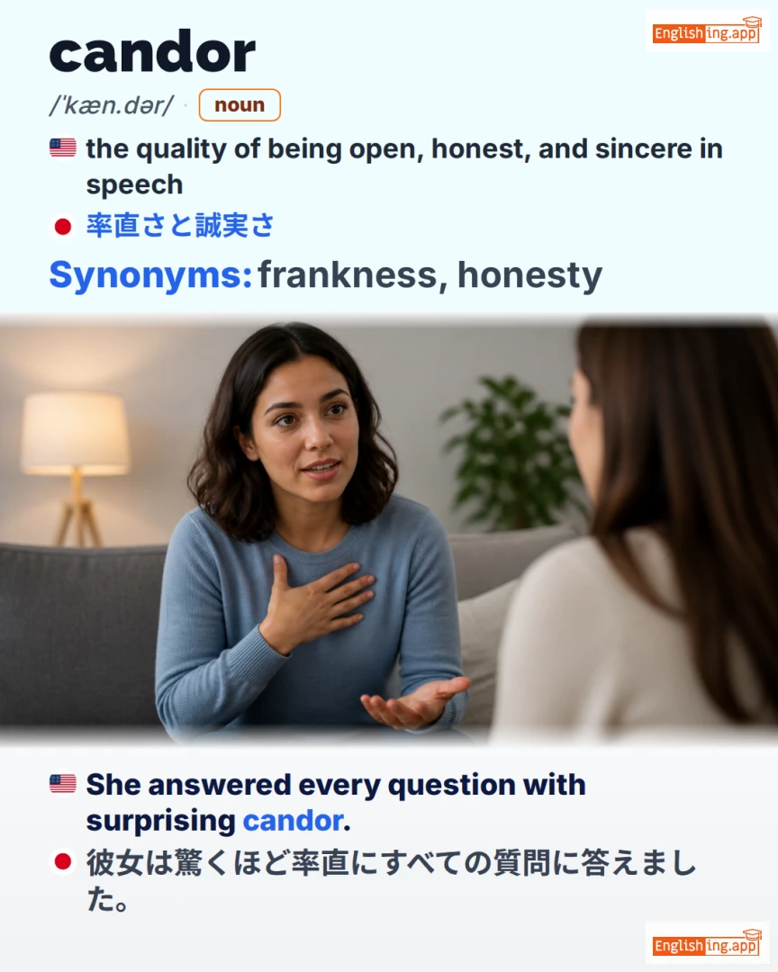 Candor: English vocabulary meaning and example