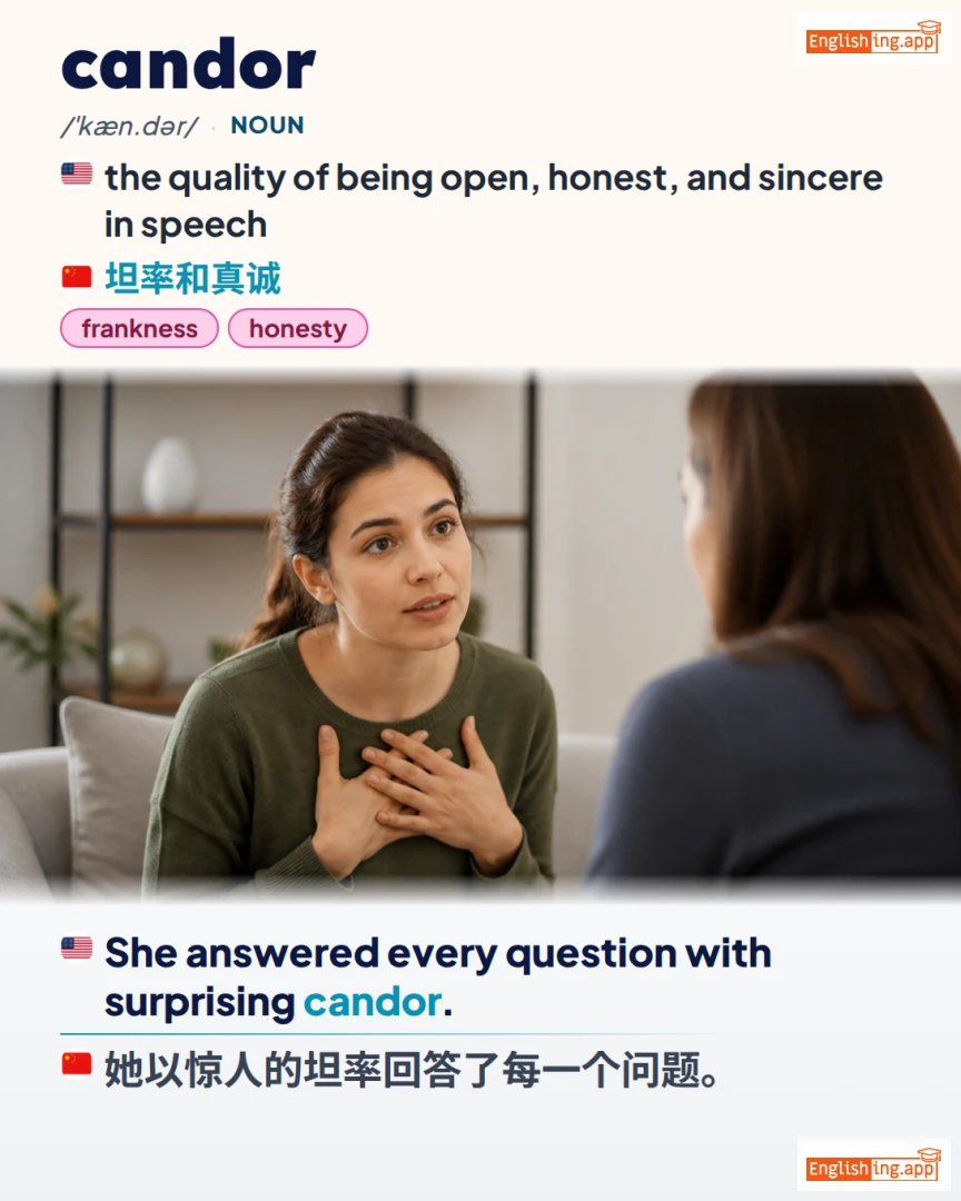 Candor: English vocabulary meaning and example