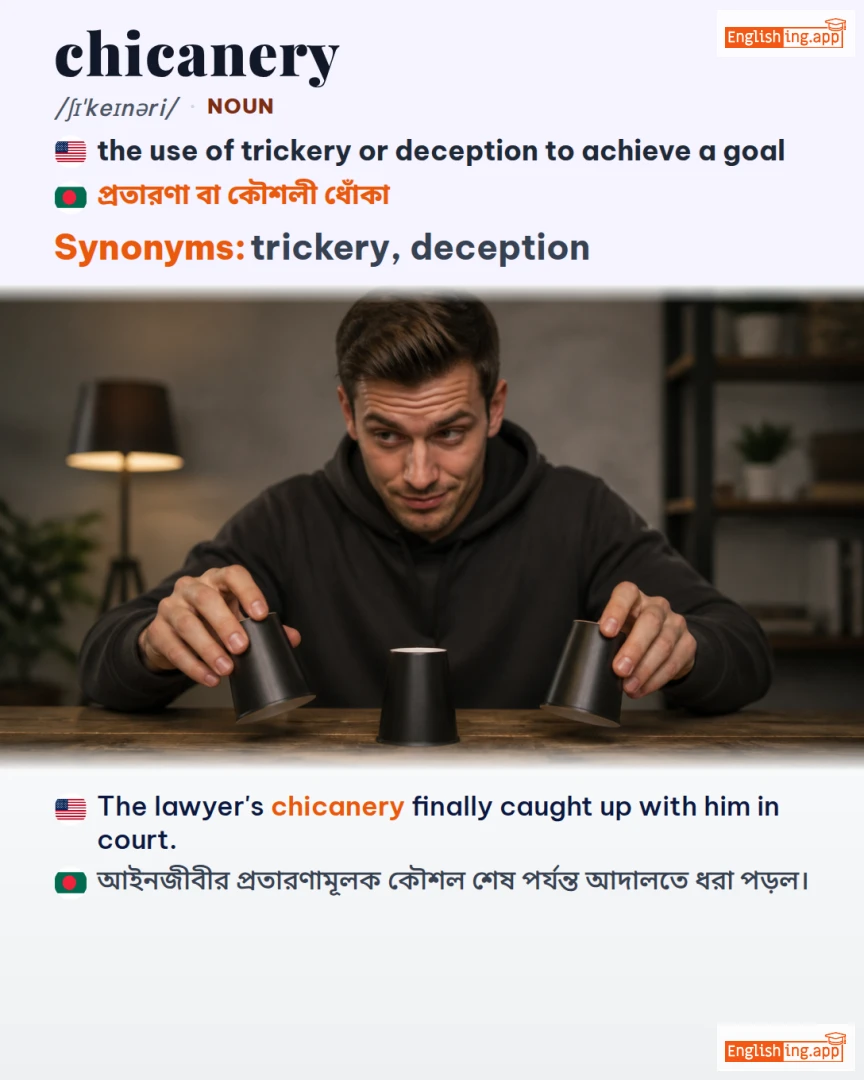 Chicanery: English vocabulary meaning and example