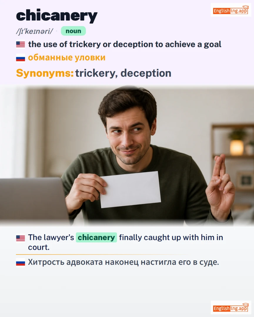 Chicanery: English vocabulary meaning and example
