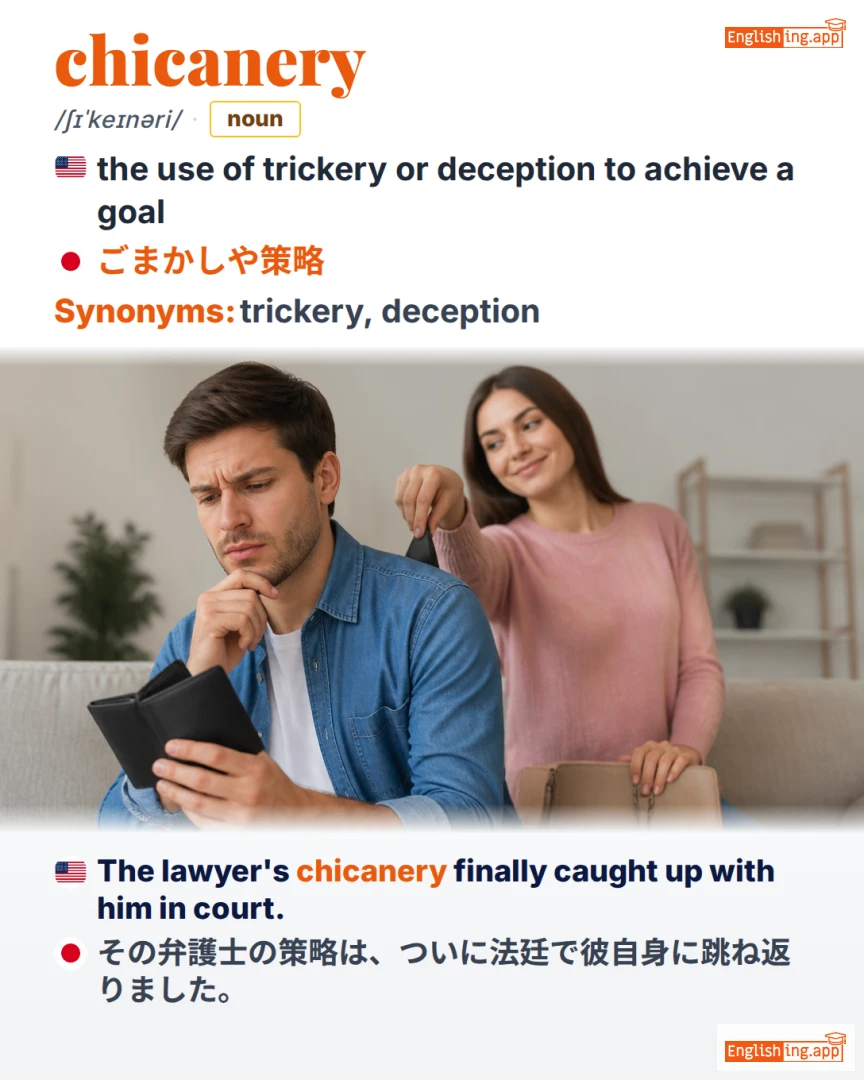 Chicanery: English vocabulary meaning and example