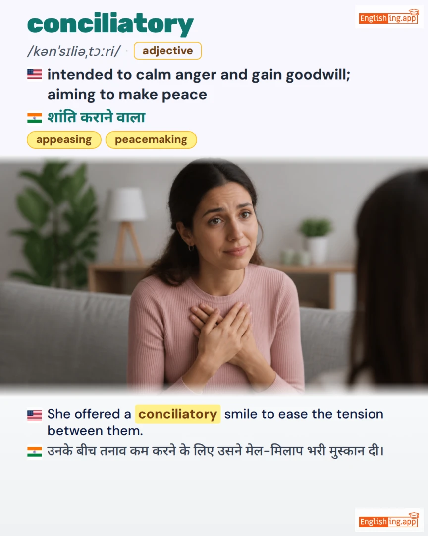 Conciliatory: English vocabulary meaning and example