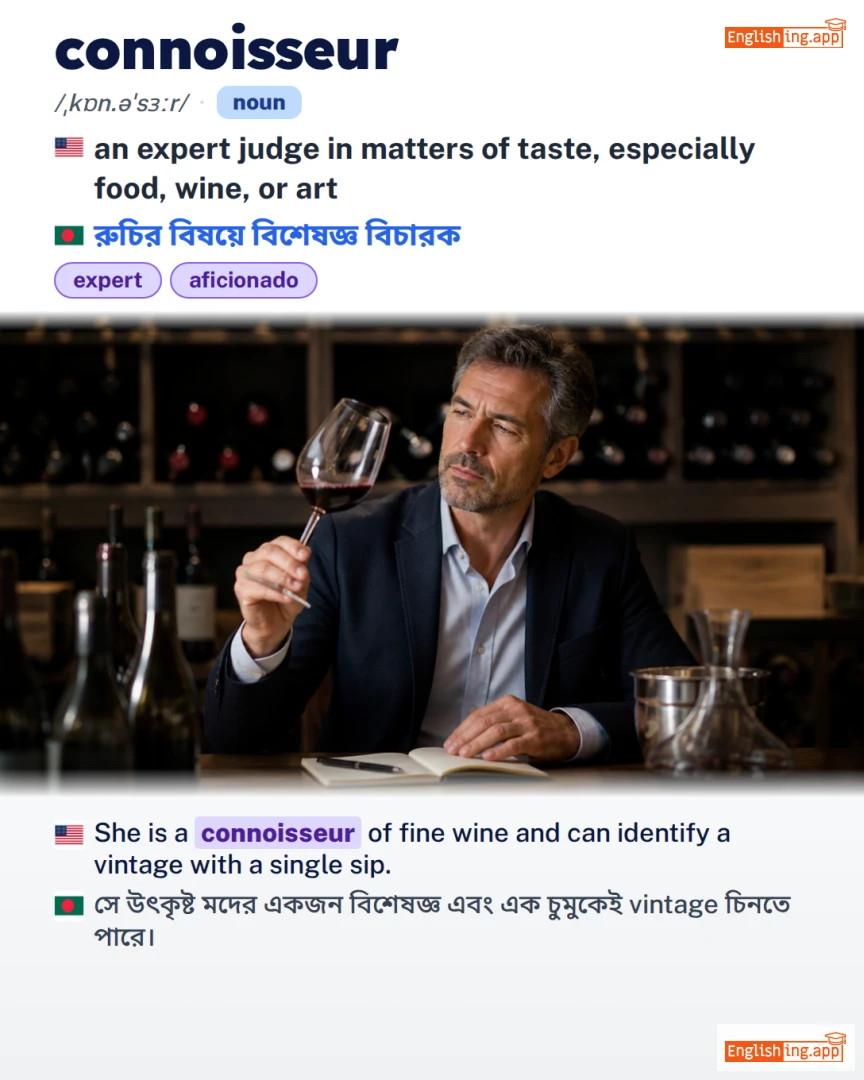 Connoisseur: English vocabulary meaning and example